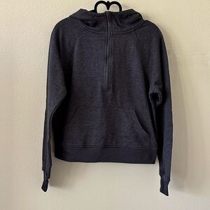 Member’s Mark Charcoal Gray Cropped Half-Zip Kangaroo Pocket Hoodie NWOT Size S